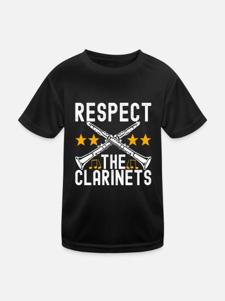 Clarinet Wind Instrument Clarinet player - Kids Functional T-Shirt - black - Front