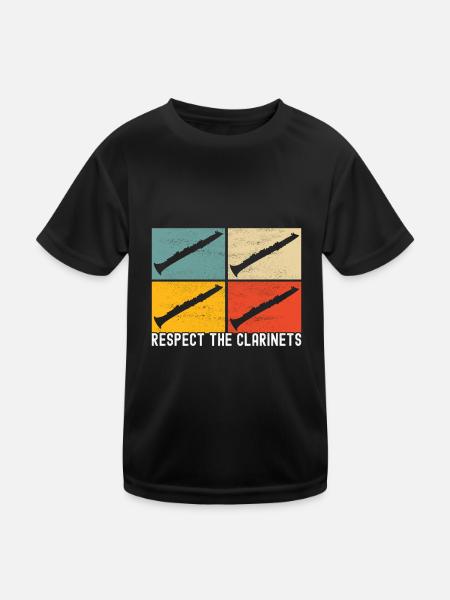 Clarinet Wind Instrument Clarinet player - Kids Functional T-Shirt - black - Front