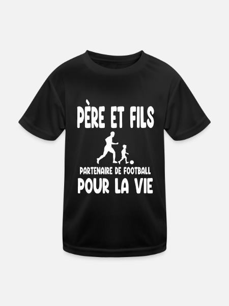 football père et fils partenaire pour la vie papa - T-shirt sport Enfant - noir - Devant