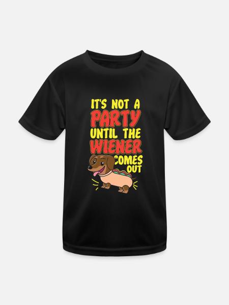 Hot Dog Adult Humor Pun Naughty - Kids Functional T-Shirt - black - Front