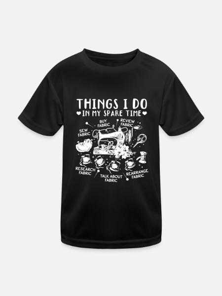 Couture Choses que je fais pendant mon temps libre - Couture - T-shirt sport Enfant - noir - Devant