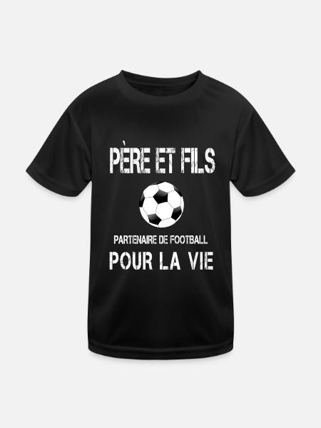 Vater und Sohn Fußball Papa - Kinder Funktions-T-Shirt - Schwarz - Vorne
