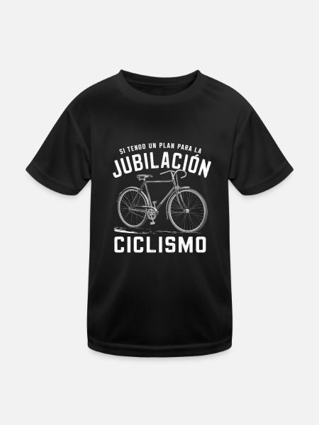 If I have a retirement plan cycling - Kids Functional T-Shirt - black - Front