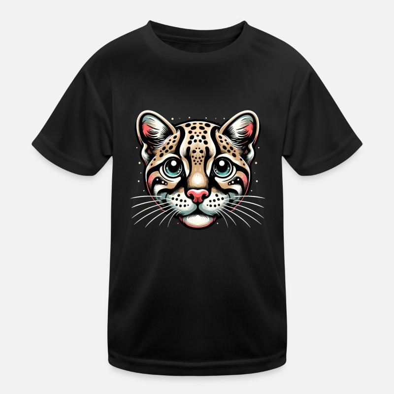Ocelot Wild Cat Exotic Pets Jungle Big Cat Kids Functional T-Shirt