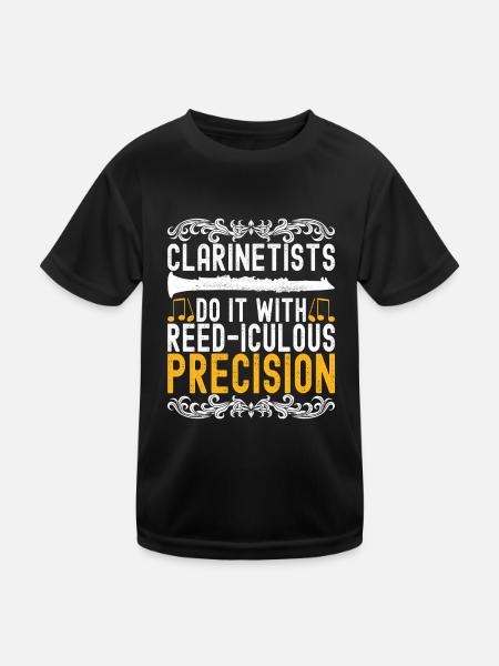 Clarinet Wind Instrument Clarinet player - Kids Functional T-Shirt - black - Front