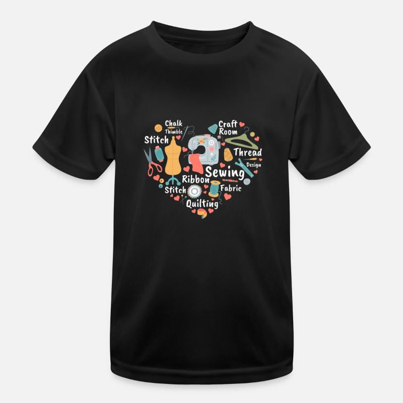 Sewing Machine Sewing Heart Sewing Lover Kids Functional T-Shirt