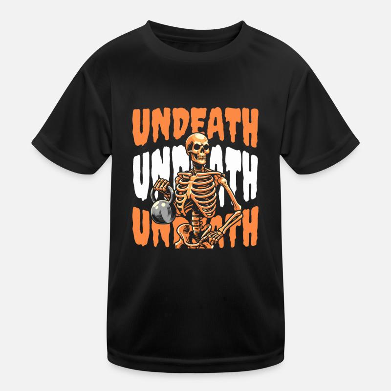 Kettlebell Skelett Undeath Kinder Funktions-T-Shirt