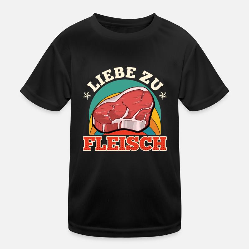 Fleischfresser LIEBE ZU FLEISCH Fleisch Fan Kinder Funktions-T-Shirt