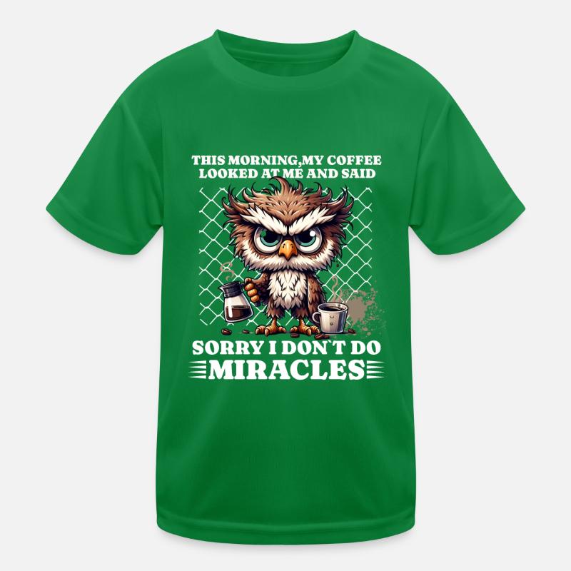 Morgenmuffel Kaffee lustiges Spruch owl Kinder Funktions-T-Shirt
