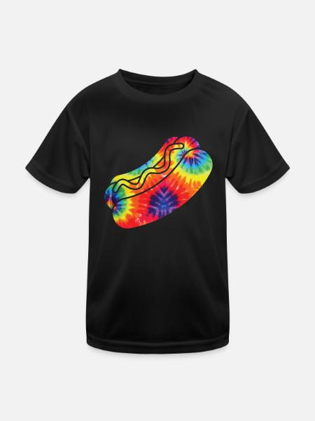 Hot Dog Adulte Tie Dye Années 90 Rétro - T-shirt sport Enfant - noir - Devant