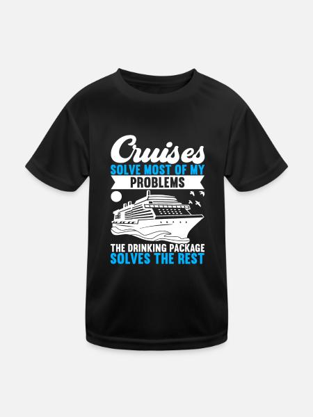 Cruise Holiday Cruise Ship - Kids Functional T-Shirt - black - Front