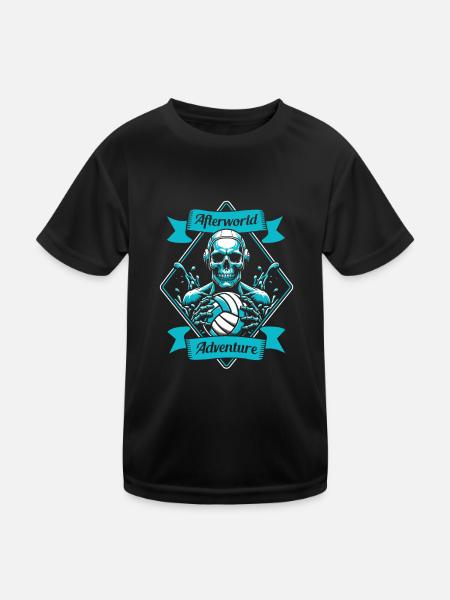 Wasserball Wasserballer Afterworld Adventure - Kinder Funktions-T-Shirt - Schwarz - Vorne