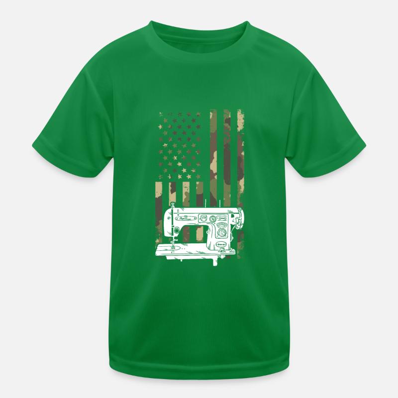 Sewing Camouflage US flag Sewing Machine Kinder Funktions-T-Shirt