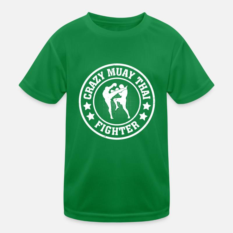 Crazy Muay Thai Fighter - Muay Thai Kids Functional T-Shirt