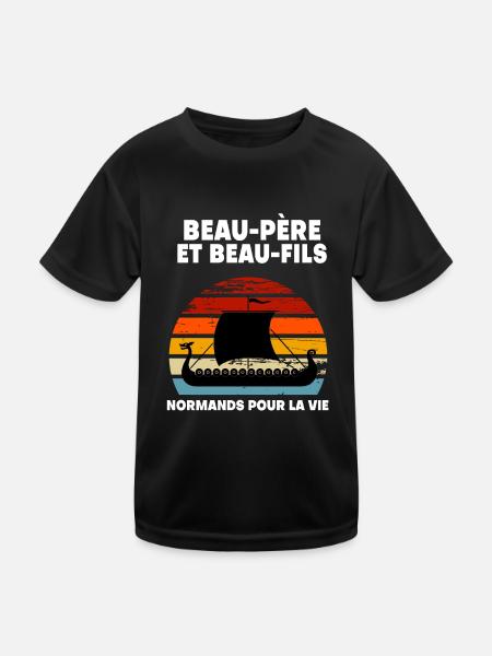Schwiegervater und Schwiegersohn Norman Vintage Normandie - Kinder Funktions-T-Shirt - Schwarz - Vorne