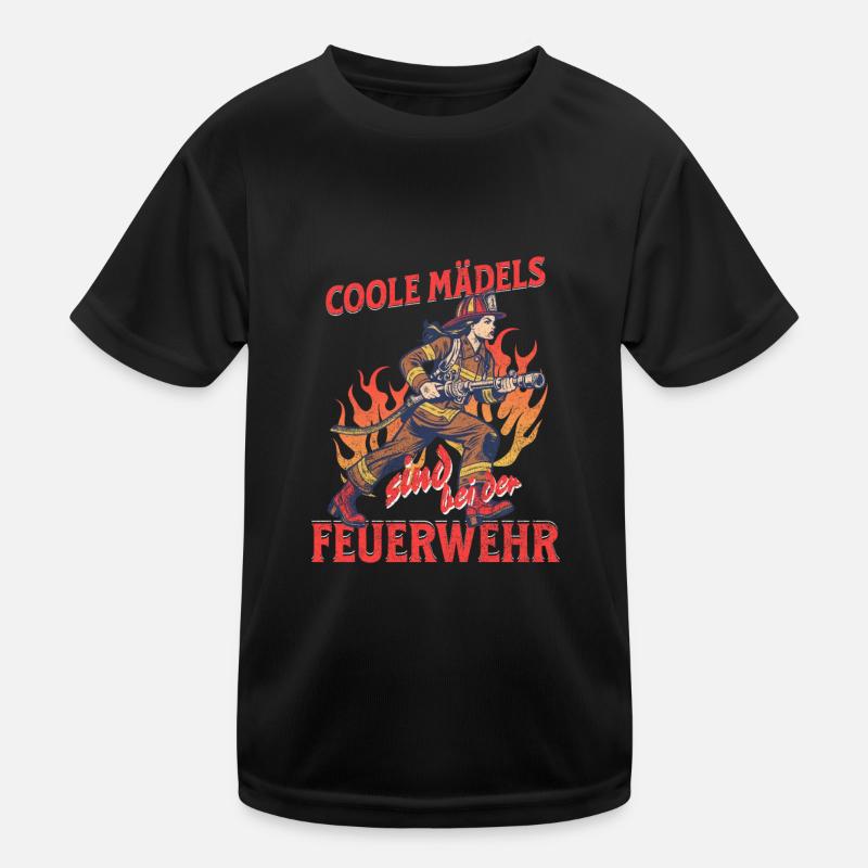 Feuerwehr - Coole Mädels sind bei der Feuerwehr Kinder Funktions-T-Shirt