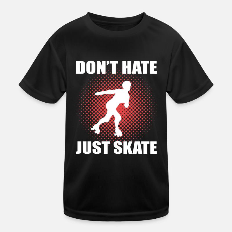 Rollschuhlaufen Rollschuhe Inline-Skates - Kinder Funktions-T-Shirt - Schwarz
