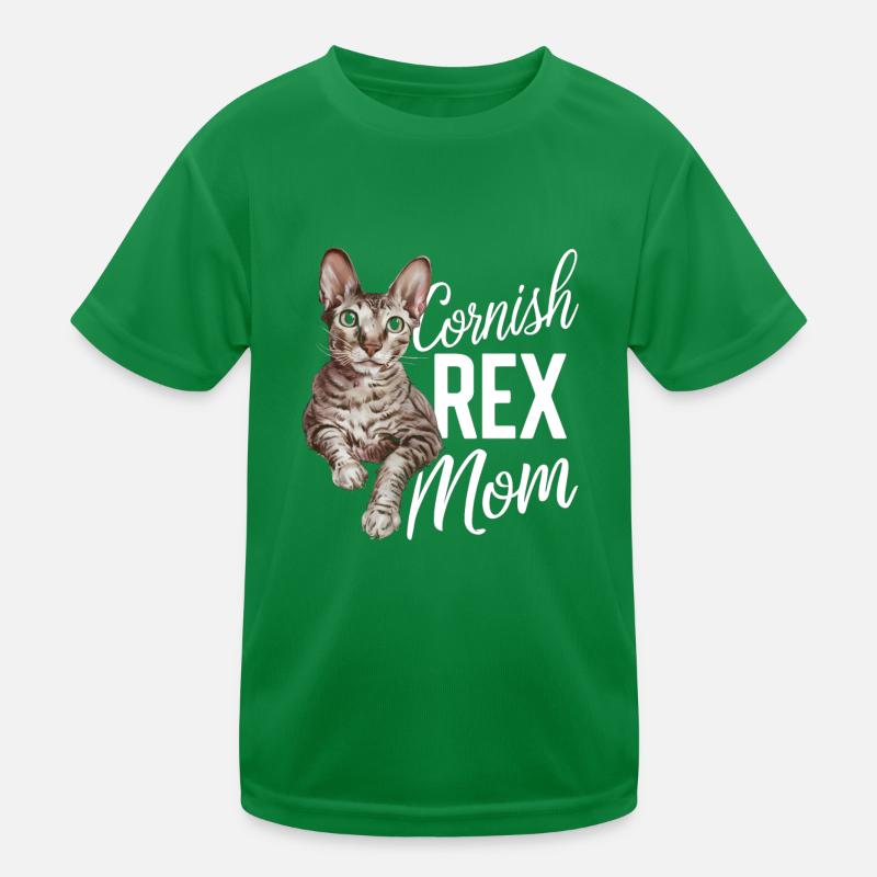 Katze Cornish Rex Geschenk Kinder Funktions-T-Shirt