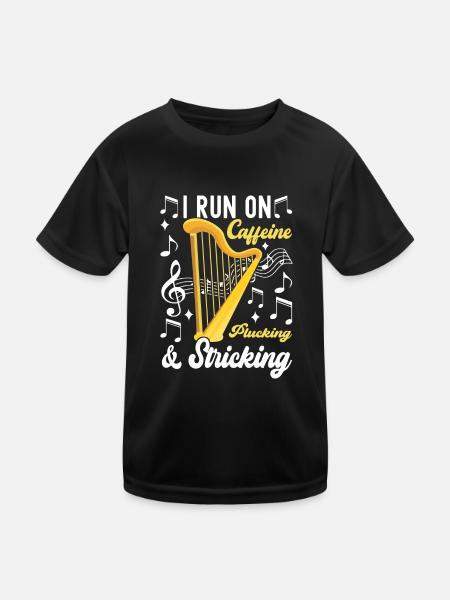 Harfe Design Für Harfenspieler - Kinder Funktions-T-Shirt - Schwarz - Vorne