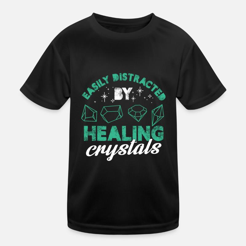 Facilement distrait par les cristaux de guérison Chalra T-shirt sport Enfant