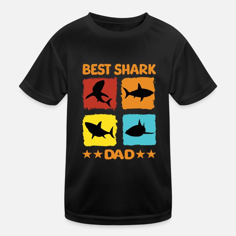 Best Shark Dad Kinder Funktions-T-Shirt