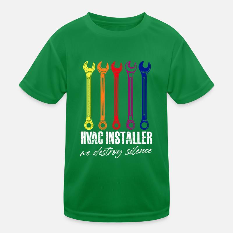 HVAC Installer We Destroy Silence Air Condition Kids Functional T-Shirt