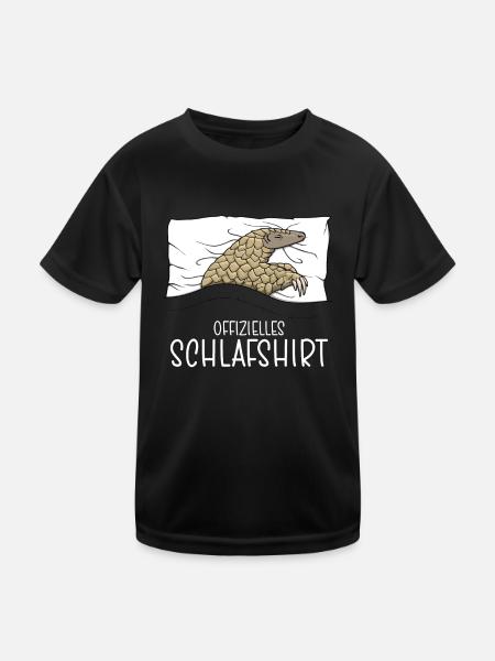 Pyjama pangolin officiel de la chemise de nuit - T-shirt sport Enfant - noir - Devant