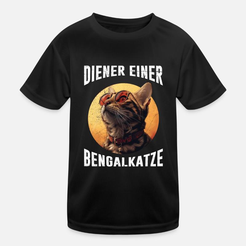Chat du Bengale SERVITEUR D’UN CHAT DU BENGALE Drôle T-shirt sport Enfant