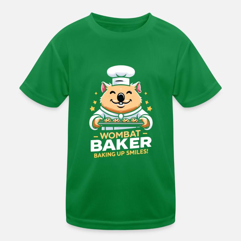 Wombat Bäcker - Backe Lächeln! Kinder Funktions-T-Shirt
