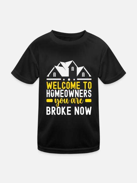 Hausbesitzer Einweihungsparty - Kinder Funktions-T-Shirt - Schwarz - Vorne