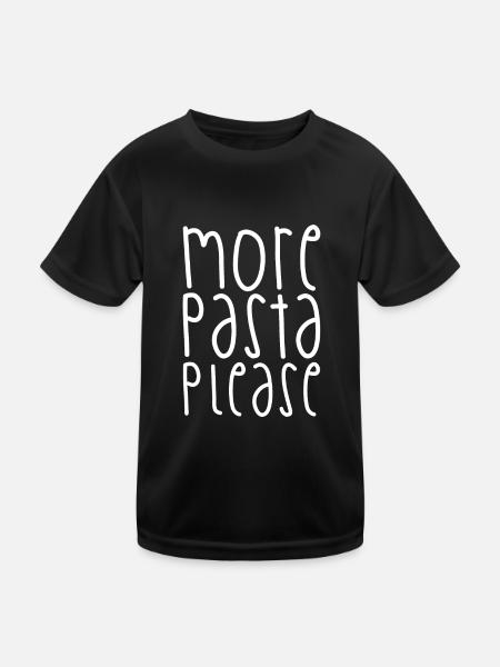 Plus de pâtes s’il vous plaît - T-shirt sport Enfant - noir - Devant