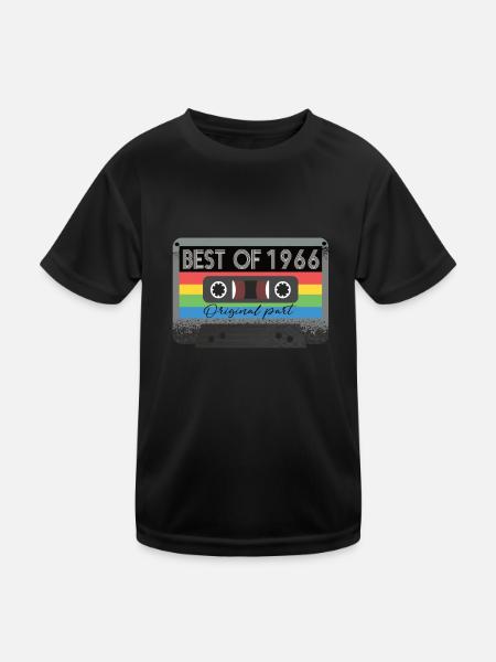 Best Of 1966 Vintage Kassette Retro Geburtstag - Kinder Funktions-T-Shirt - Schwarz - Vorne