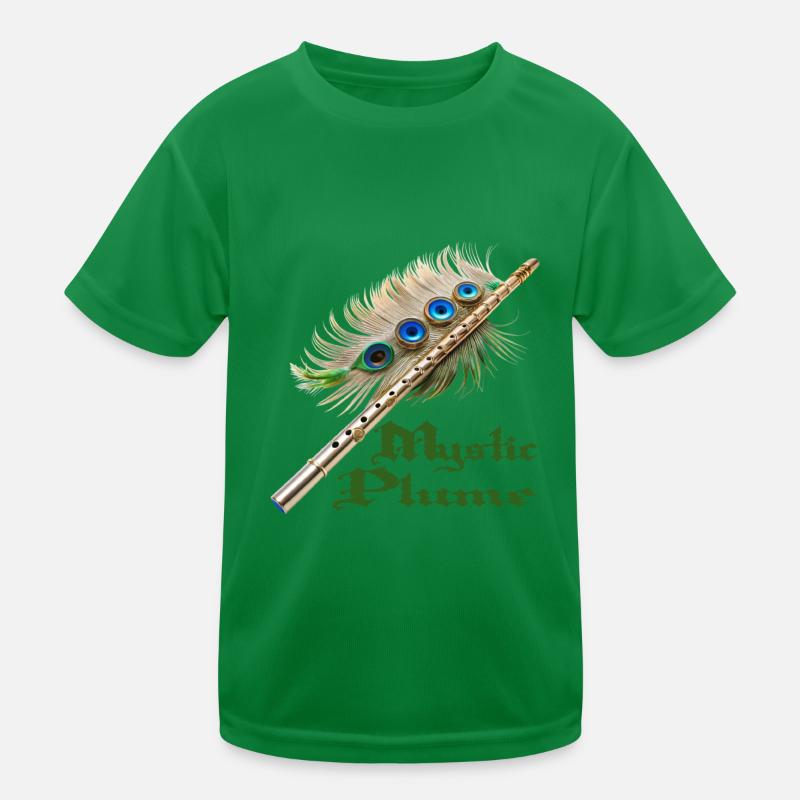 FLUTE FEATHER, MYSTIC PLUME Kids Functional T-Shirt