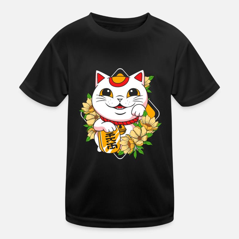 Maneki Neko Japan Glücksbringer Kinder Funktions-T-Shirt