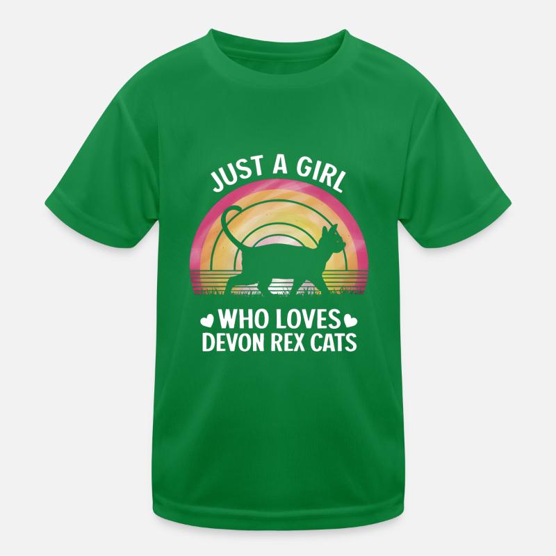 Katze Devon Rex Geschenk Kinder Funktions-T-Shirt