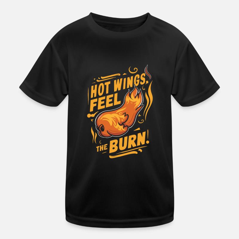 Ailes de poulet chaudes Ailes de poulet épicées Ailes de buffle T-shirt sport Enfant
