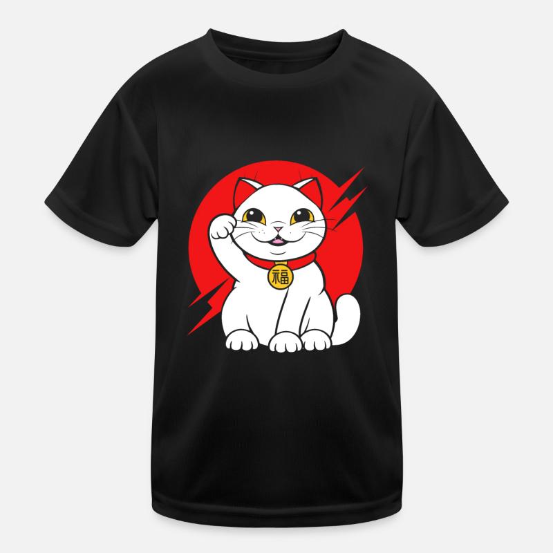 Maneki Neko Japan Glücksbringer Kinder Funktions-T-Shirt