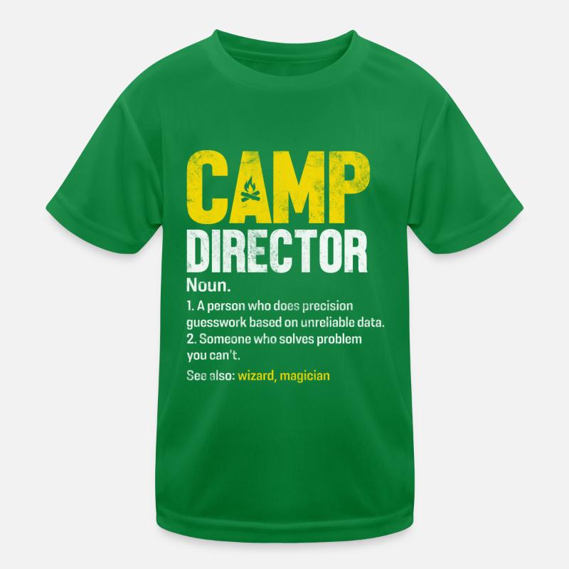 Camp-Direktor Lustige Definition Camping Campground Kinder Funktions-T-Shirt