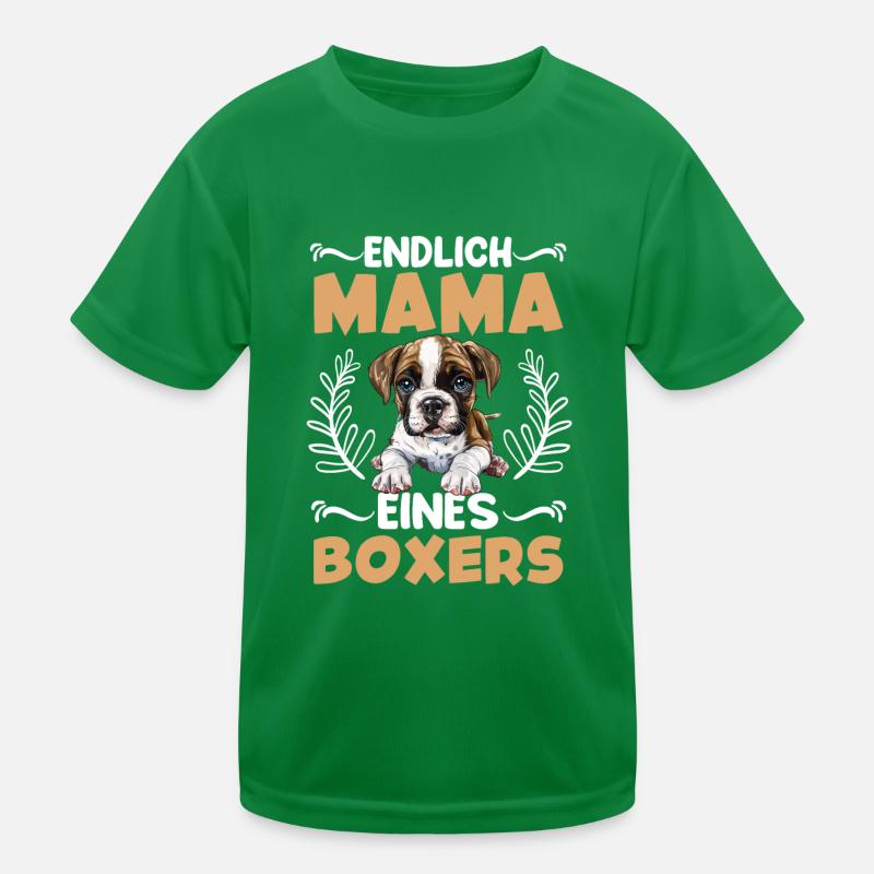 Hundemama ENDLICH MAMA EINES BOXERS Deutscher Kinder Funktions-T-Shirt