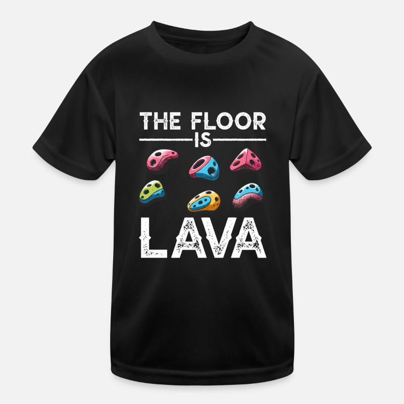 Der Boden ist Lava Bouldern Kinder Funktions-T-Shirt
