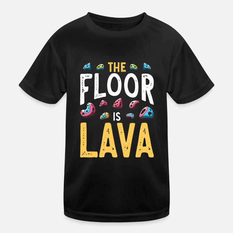 Der Boden ist Lava Bouldern Kinder Funktions-T-Shirt