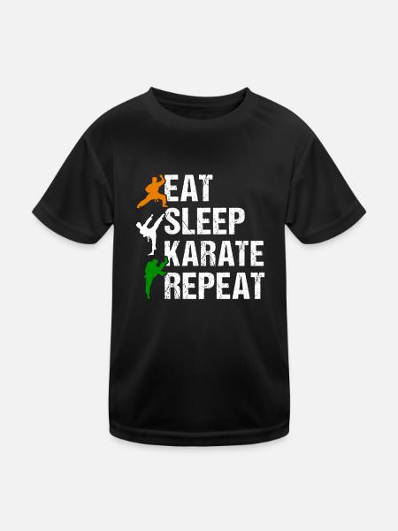 Eat Sleep Karate Repeat - Karate Fighter Karate Fi - Kids Functional T-Shirt - black - Front