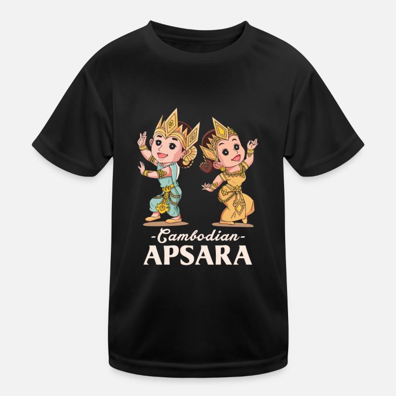 Cambodia Apsara Dance Culture Traditional Kids Functional T-Shirt