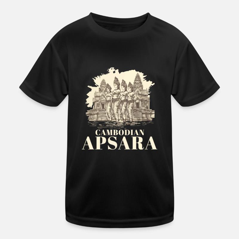 Cambodia Apsara Dance Culture Traditional Kids Functional T-Shirt