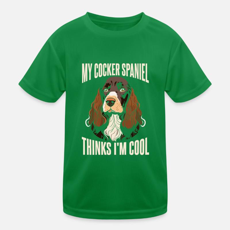 Mein Cocker Spaniel findet mich cool Kinder Funktions-T-Shirt