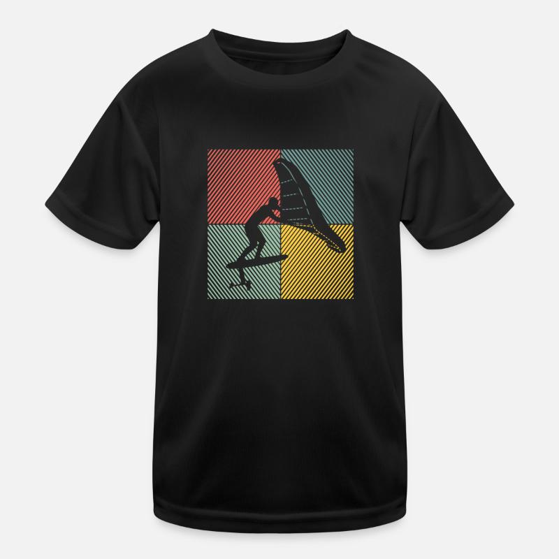 Wingfoil Surfer Wingfoiling Hydrofoil Kitefoil Kids Functional T-Shirt