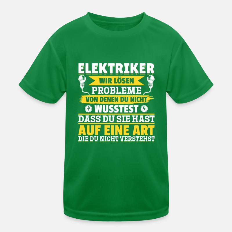 Electricians We solve problems – pride and humor Kids Functional T-Shirt