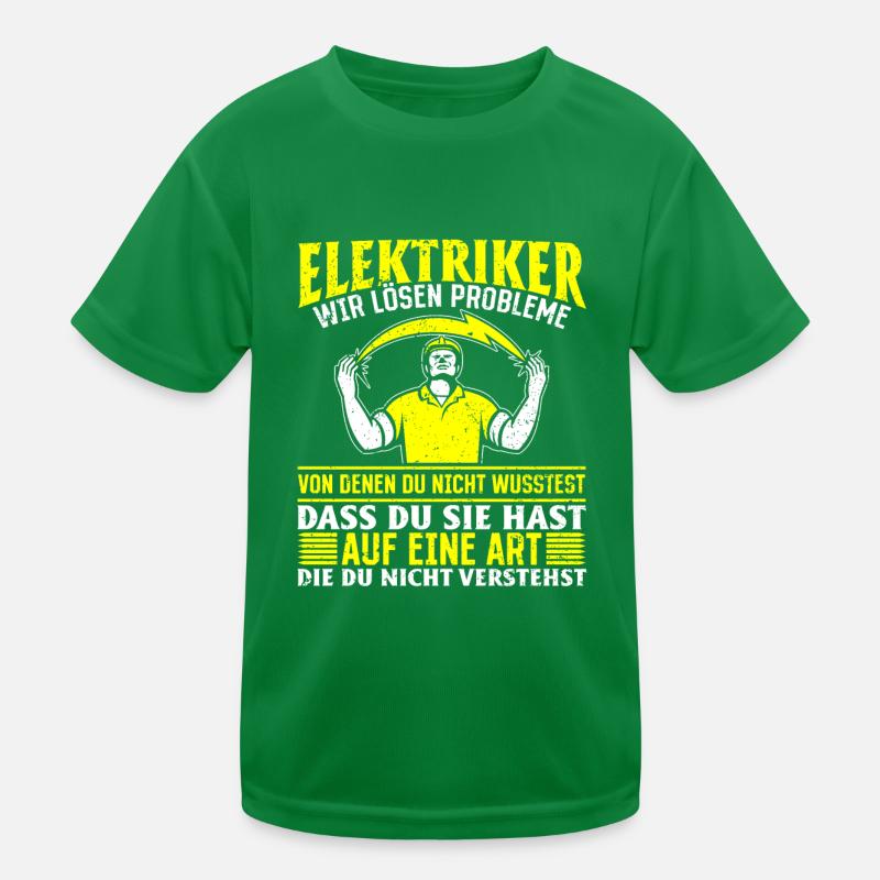 Electricians We solve problems – pride and humor Kids Functional T-Shirt