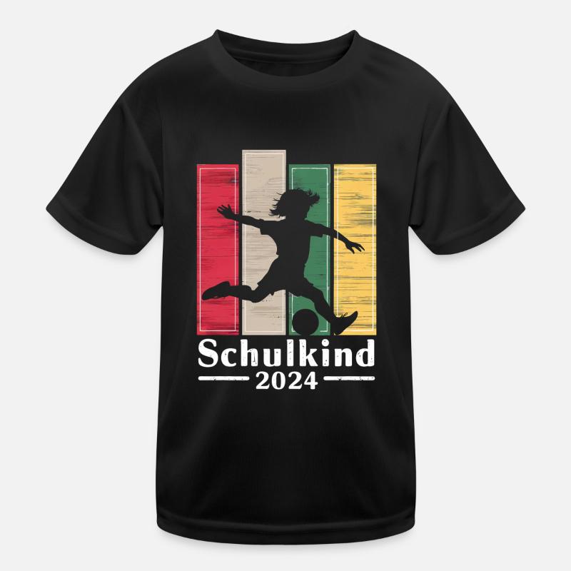 Einschulung Schulkind 2024 Junge Fussball Geschenk Kinder Funktions-T-Shirt