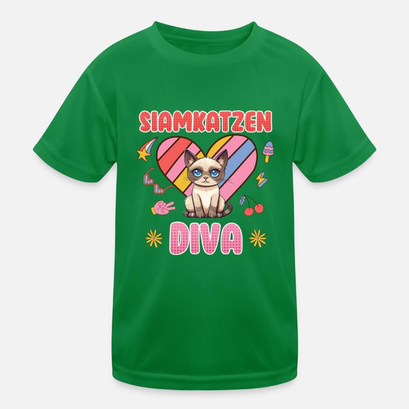 SIAMESE CATS DIVA Cat Owner Siamese Cat Kids Functional T-Shirt